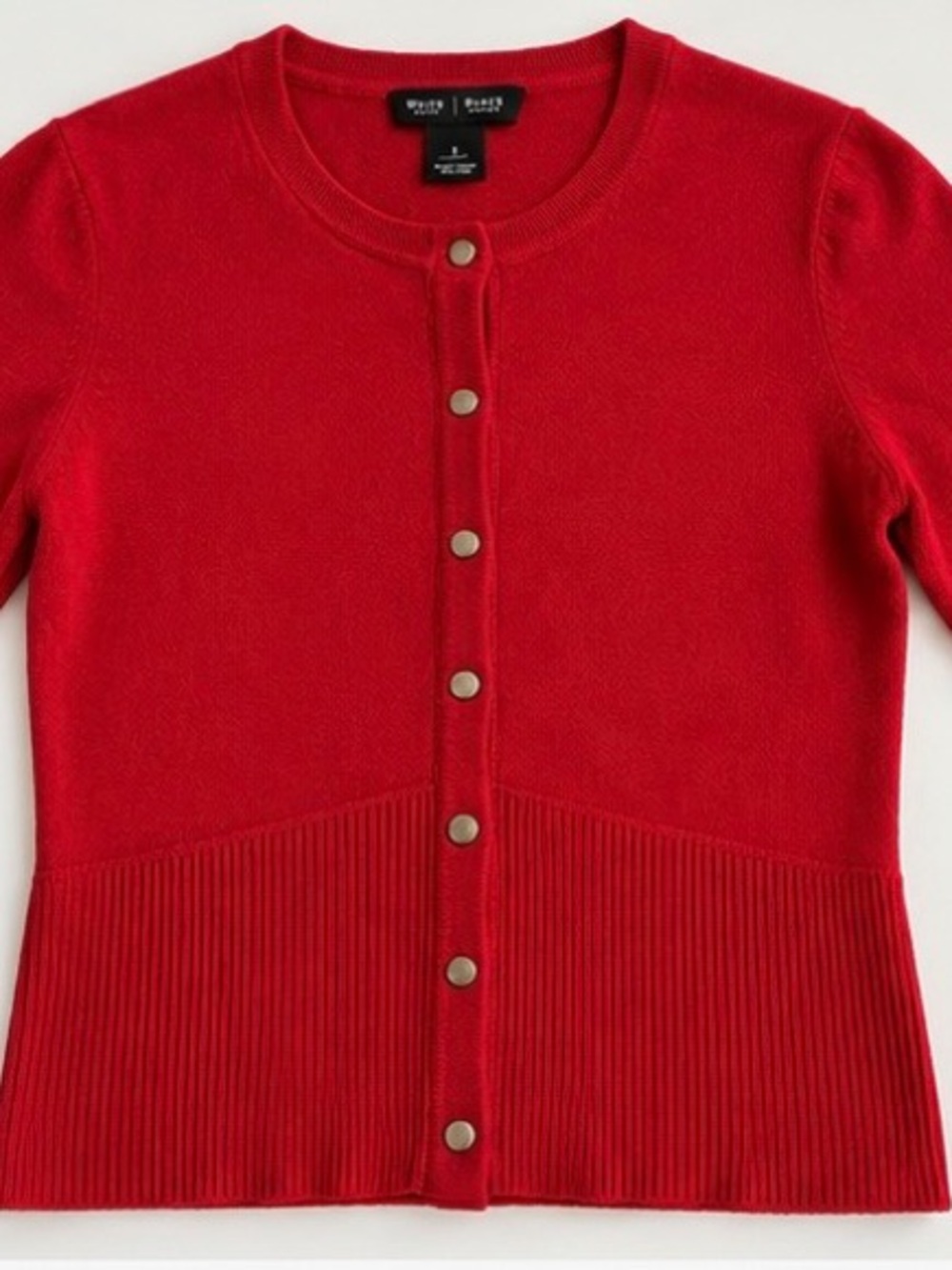 White House Black Market Bright Red Snap-Front Cardigan
